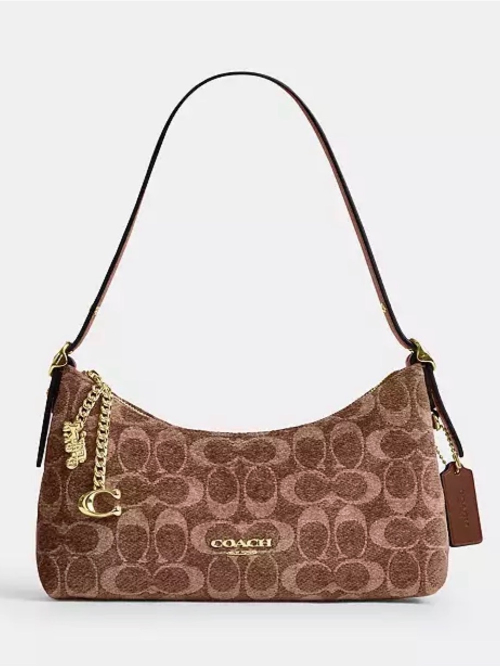 Coach Emeilia in Light Khaki Chenille Shoulder Bag